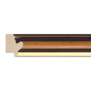 25x17mm Walnut & Gold Scoop Moulding