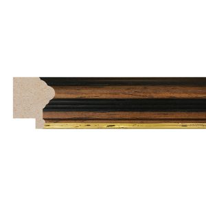 25x17mm Walnut & Gold Step Moulding