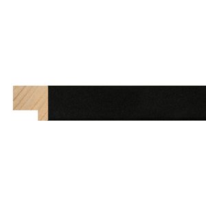 17x17mm Matt Black Flat Closed Grain Moulding