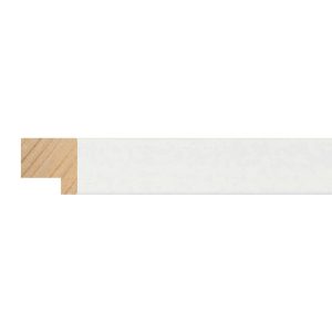 17x17mm Matt White Flat Closed Grain Moulding