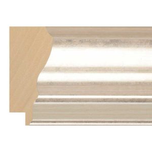 65x29mm Cream Silver Scoop Moulding