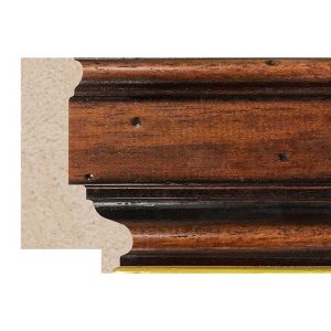 65x33mm Walnut & Gold Step Moulding