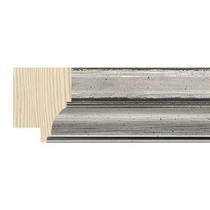 36x30mm Silver & Black Elise Scoop Moulding