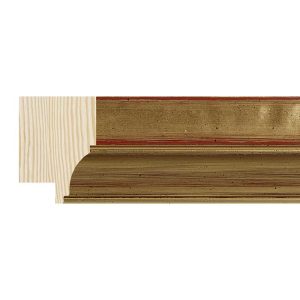 36x30mm Gold & Red Elise Scoop Moulding