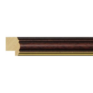 20x13mm Oak & Gold Scoop Moulding