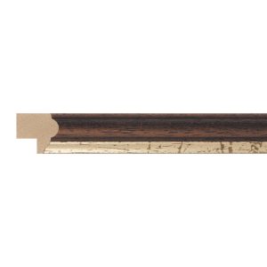 15x15mm Walnut & Gold Step Moulding