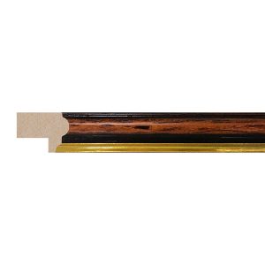 15x15mm Walnut & Gold Step Moulding