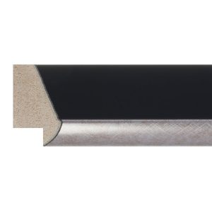 38x23mm Black & Silver Reverse Moulding