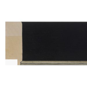 50x20mm Black/Silver Lip LUXE Monti Flat Moulding