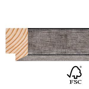 37x25mm Pewter Linear Bevel Moulding FSC