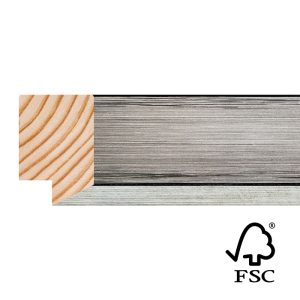 37x25mm Silver Linear Bevel Moulding FSC