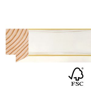 37x25mm White Linear Bevel Moulding FSC