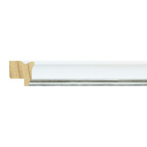17x17mm White & Silver Palma Step Moulding