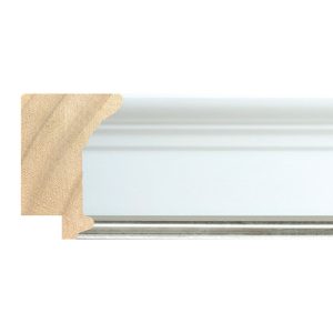 43x30mm White & Silver Palma Step Moulding