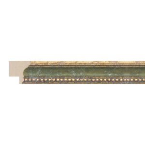 17x16mm Green & Gold Scoop Moulding