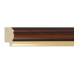 26x13mm Walnut & Gold Step Moulding