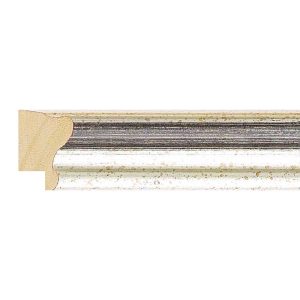 22x20mm Silver & Black Scoop Moulding