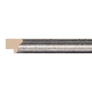 16x18mm Black & Silver Scoop Moulding