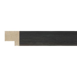 19x20mm Distressed Black Exmoor Flat Moulding