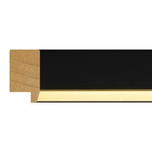 35x20mm Matt Black & Gold Bevel Moulding