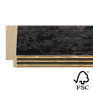 45x17mm Rustic Black & Gold LUXE Aventino Flat Moulding FSC