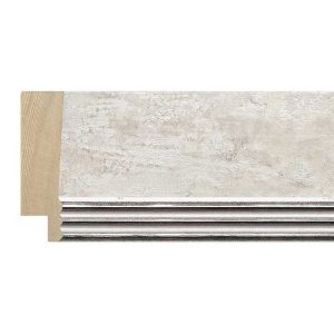 45x17mm Rustic White & Silver LUXE Aventino Flat Moulding