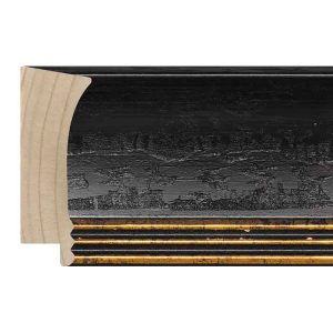 60x29mm Rustic Black & Gold LUXE Aventino Scoop Moulding