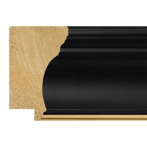 64x40mm Black and Gold Closed Grain Hanover Scoop Moulding
