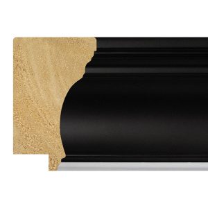 64x40mm Black and Silver Closed Grain Hanover Scoop Moulding