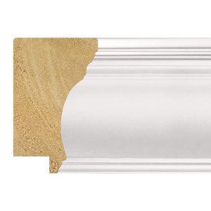 64x40mm White Closed Grain Hanover Scoop Moulding