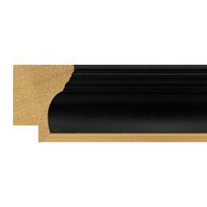 37x29mm Black and Gold Closed Grain Hanover Scoop Moulding