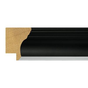 37x29mm Black and Silver Closed Grain Hanover Scoop Moulding