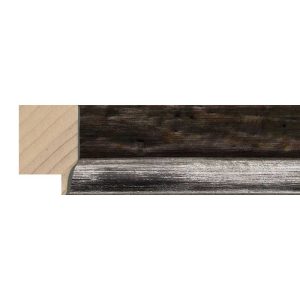 30x20mm Black & Silver Fiume Flat Moulding
