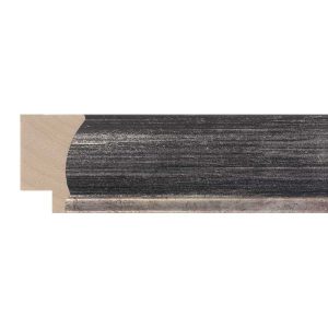 30x20mm Black & Silver Scoop Moulding