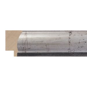 30x20mm Silver & Black Scoop Moulding