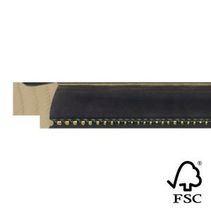 22x22mm Black & Gold Scoop Moulding FSC