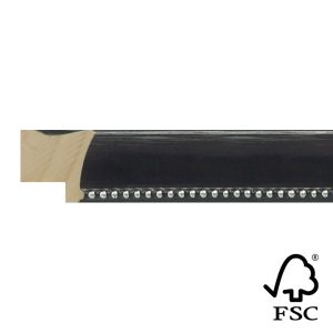 22x22mm Black & Silver Scoop Moulding FSC