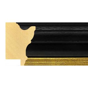 49x34mm Black & Gold Open Grain LUXE Wentworth Scoop Moulding