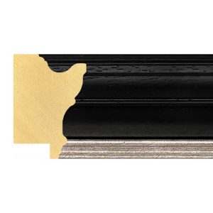 49x34mm Black & Silver Open Grain LUXE Wentworth Scoop Moulding