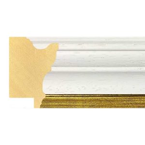 49x34mm White & Gold Open Grain LUXE Wentworth Scoop Moulding