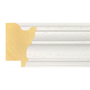 49x34mm White Open Grain LUXE Wentworth Scoop Moulding
