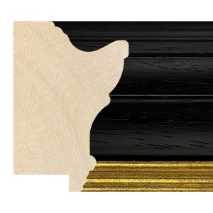 80x54mm Black & Gold Open Grain LUXE Wentworth Scoop Moulding