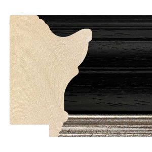 80x54mm Black & Silver Open Grain LUXE Wentworth Scoop Moulding