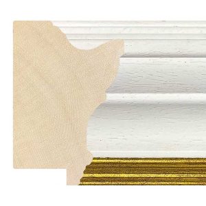 80x54mm White & Gold Open Grain LUXE Wentworth Scoop Moulding