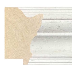 80x54mm White Open Grain LUXE Wentworth Scoop Moulding