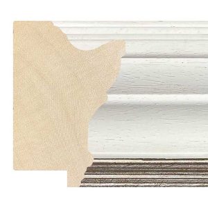 80x54mm White & Silver Open Grain LUXE Wentworth Scoop Moulding