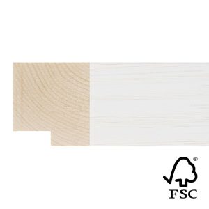 40x40mm White Flat Moulding FSC