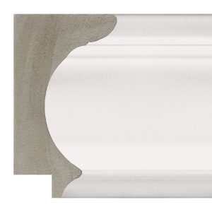 87x49mm White Scoop Polymer Moulding