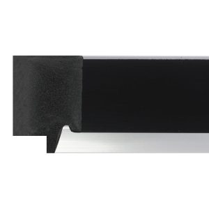 47x30mm Brushed Black & Silver Flat Polymer Moulding
