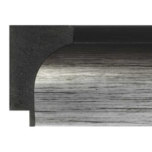 67x42mm Brushed Black & Silver Scoop Polymer Moulding